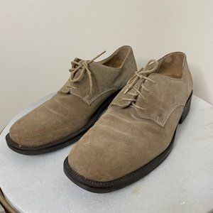 Antica Cuoieria Shoemaker's Mens Suede Tan Oxford Shoes Sz 9 Made in Italy